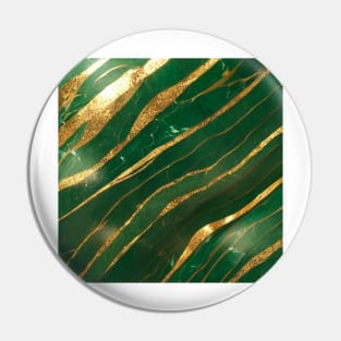 Emerald Green Gilt Marble Pin