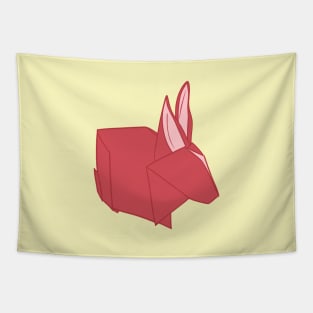 Red Origami Bunny Paper art _ Bunniesmee Tapestry