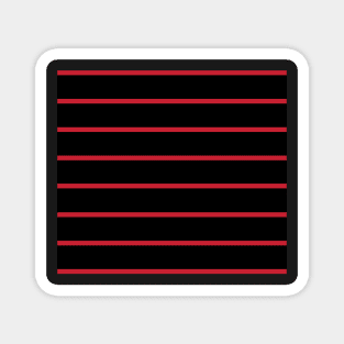 Narrow black and red stripes - horizontal Magnet