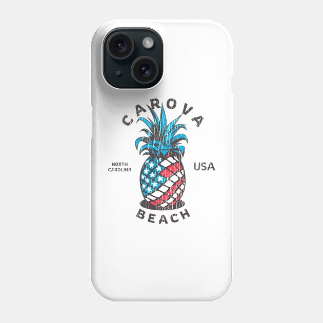 Carova, NC Summertime Vacationing Patriotic Pineapple Phone Case by Contentarama