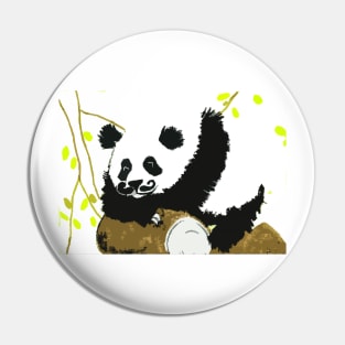 Sleeping panda with moustache Pin