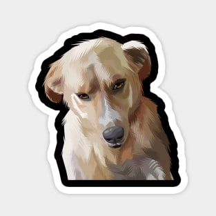 cynical dog stare-vector art Magnet