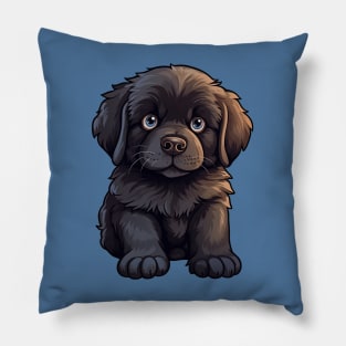 Cute Newfie Puppy Love Pillow