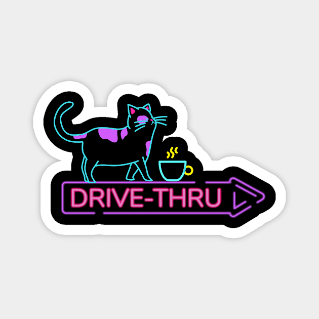 Coffee Cats Drive Thru Magnet by Kopicat