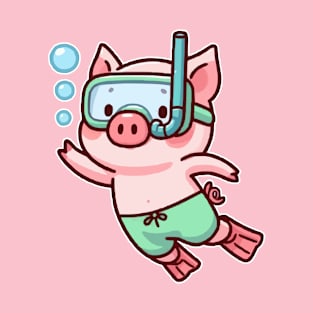 Cute pig Snorkeling T-Shirt