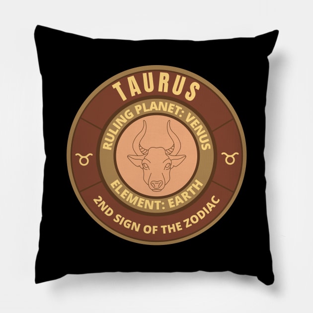 Zodiac signs Taurus Pillow by InspiredCreative