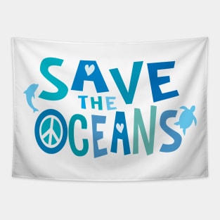 Save the Oceans with Peace, Love, & Sea Life Tapestry