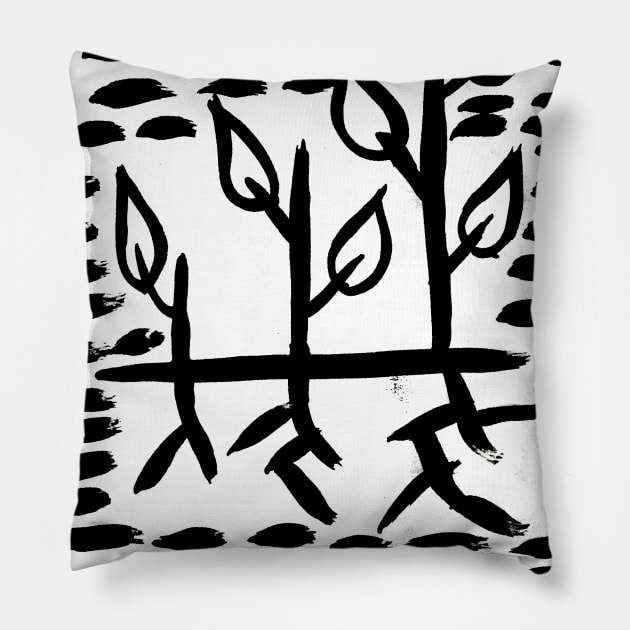 The painting of a growing plant Pillow by the_spiritual_view