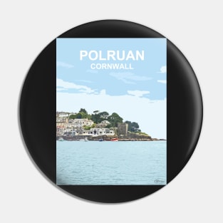 Polruan River Fowey Cornwall. Cornish gift Kernow Travel location poster, St Austell Pin