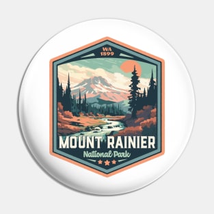 Mount Rainier National Park Vintage WPA Style National Parks Art Pin