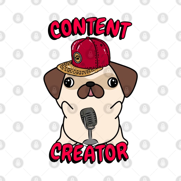 Cute pug dog is a content creator by Pet Station