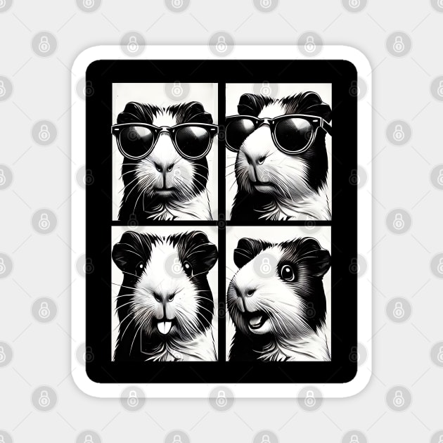 Adorable Guinea Pig in Sunglasses Funny Photobooth design Magnet by Luxinda