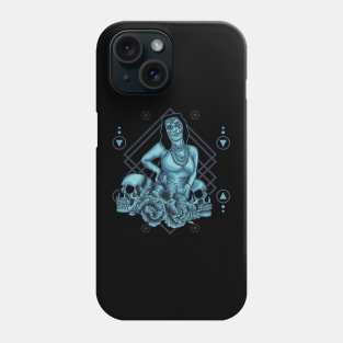 Beautiful Metal Girl Sacred Geometry Phone Case