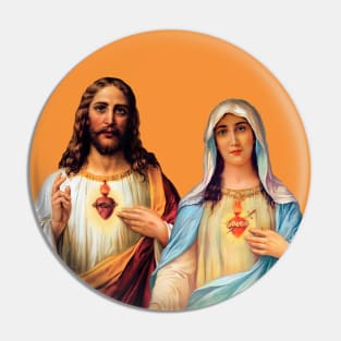 Sacred and Immaculate Heart Jesus and Mary together Pin