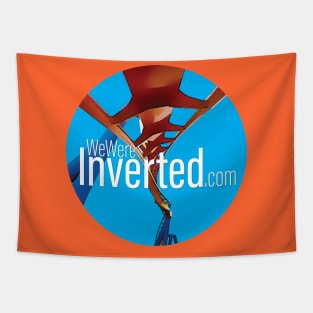 We Were Inverted Logo | Blue Circle | Inset Text Tapestry