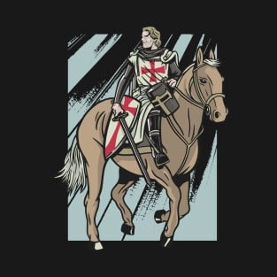 Christian templar knight Gift, Crusader Warrior Riding a Horse T-Shirt