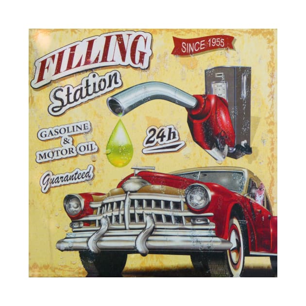 Filling Station, 1950's Style by JonDelorme