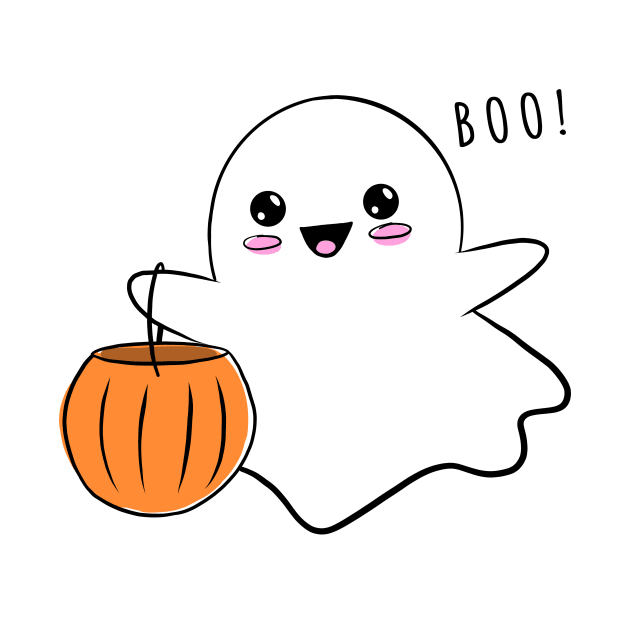 Cute Ghost Trick Or Treating by superdupertees