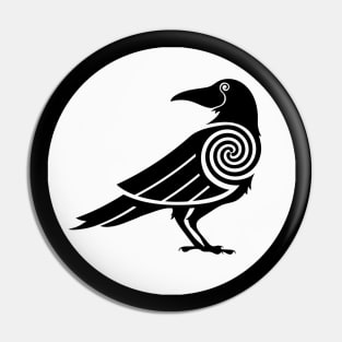 2-Sided Celtic Ravens Spirals Triskele Pin