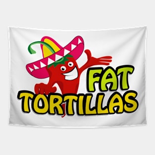 Funny Cartoon Fat Tortillas Tapestry