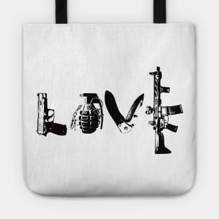 gun firearms love Tote