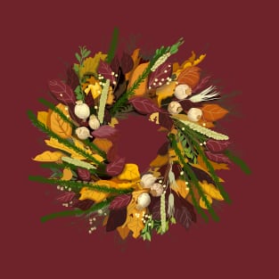 VINTAGE STYLE AUTUMN WREATH T-Shirt