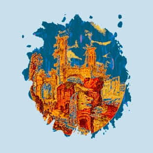 City Dreaming Splat Silhouette Art T-Shirt