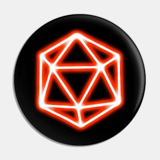Glowing Red D20 Pin