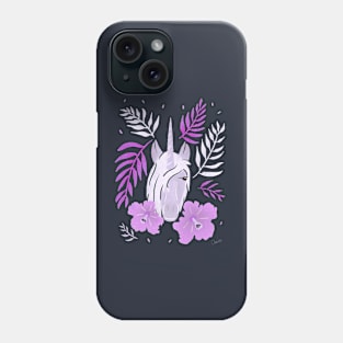 Unicorn and Hibiscus Pink Blue Floral Pattern Phone Case