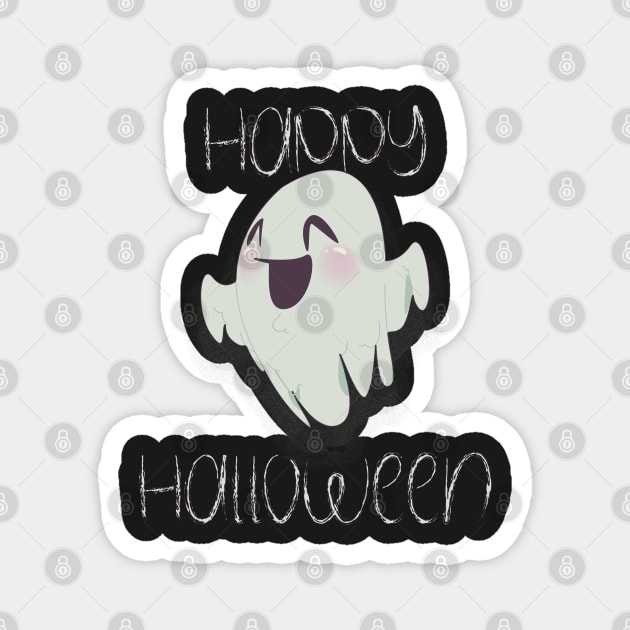 Happy Halloween - Funny  Ghost Magnet by KrasiStaleva