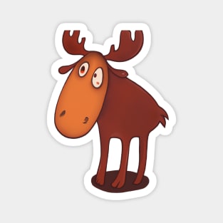 Cute Moose Drawing Magnet