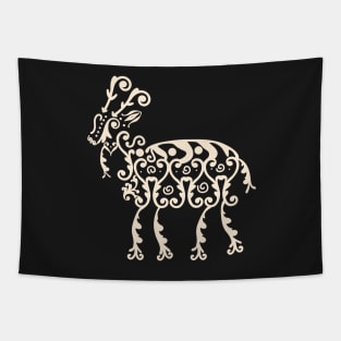 Retro Yule Goat Victorian Christmas Hygge Aesthetic Pagan Julbocken Tapestry