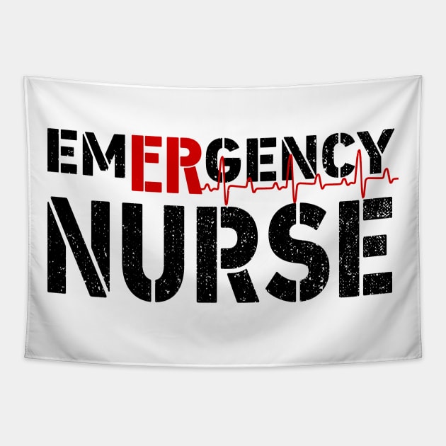 Emergency Nurse Er Nurse Gift Tapestry by BadDesignCo