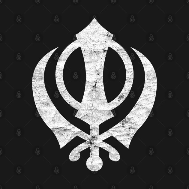 Khanda (Sikh symbol) -  Vintage Faded Style Design by DankFutura