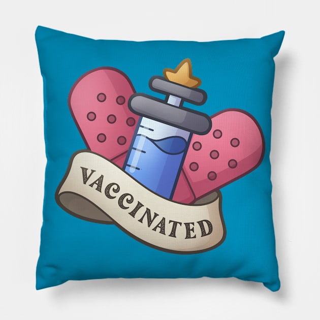 I'm Vaccinated Pillow by ChristaDoodles