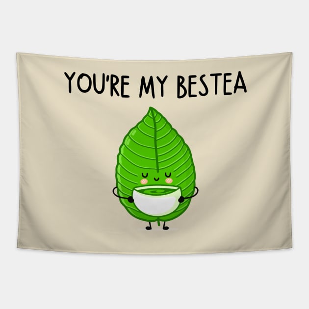 You're My Bestea Cute Platonic Friend Funny Jokes with Best Friend Tapestry by Mochabonk