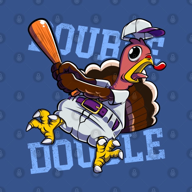 Double Play! | Funny Cartoon Turkey Gobble Baseball Player by CrocoWulfo