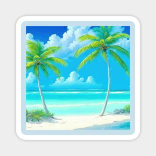 Paradise beach palm trees Magnet