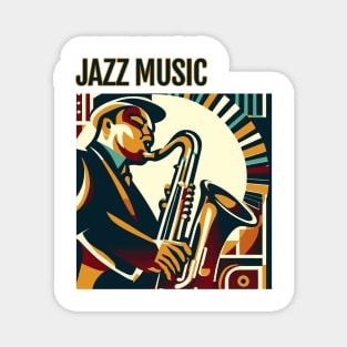 Jazz Music Art Deco Magnet