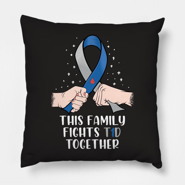 Type 1 Diabetes T1D Cartoon Gift Pillow by USProudness