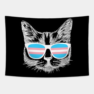 Transgender Pride Flag Cat Transgender Awareness Gift Tapestry