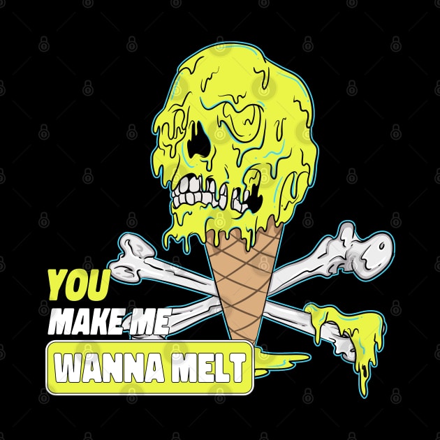 Make Me Melt Dripping Ice Cream Skull by Trendy Black Sheep