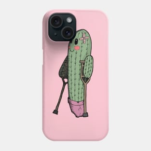 Cute girl injured cactus colored Phone Case