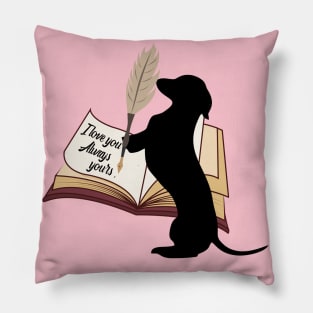 Dachshund cute gift. Doggo is writing to his mom and dad I love you always Pillow