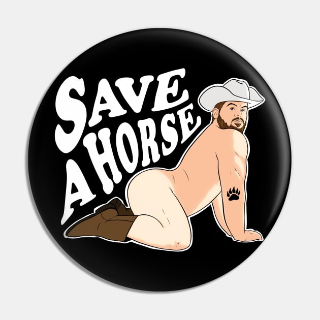 Save a Horse vol.2 - Bryton Wood - Dark Tee Pin by RobskiArt