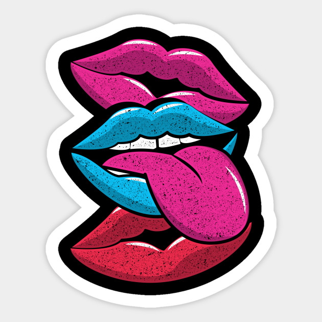 Nineties Lips Abstract Vintage 90s 90s Sticker Teepublic