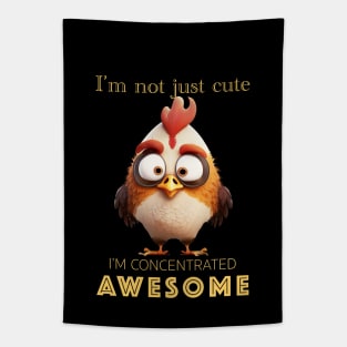 Rooster Concentrated Awesome Cute Adorable Funny Quote Tapestry