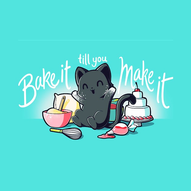 Cute Funny Cat Kitten Baking Foodie Lover Animal Lover Artwork by LazyMice