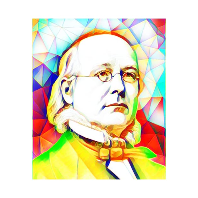 Horace Greeley Colourful Portrait | Horace Greeley Artwork 12 by JustLit