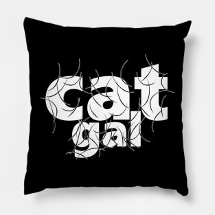 Cat Gal Black Hair Pillow